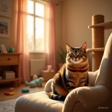 Ilustrasi kucing. (Meta AI)
